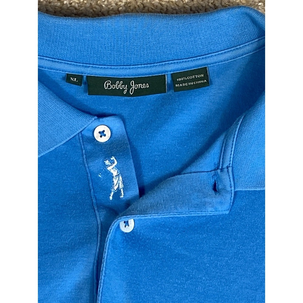 Bobby Jones Golf Polo Shirt Men XL Blue Cotton Performance Active Tennis Classic